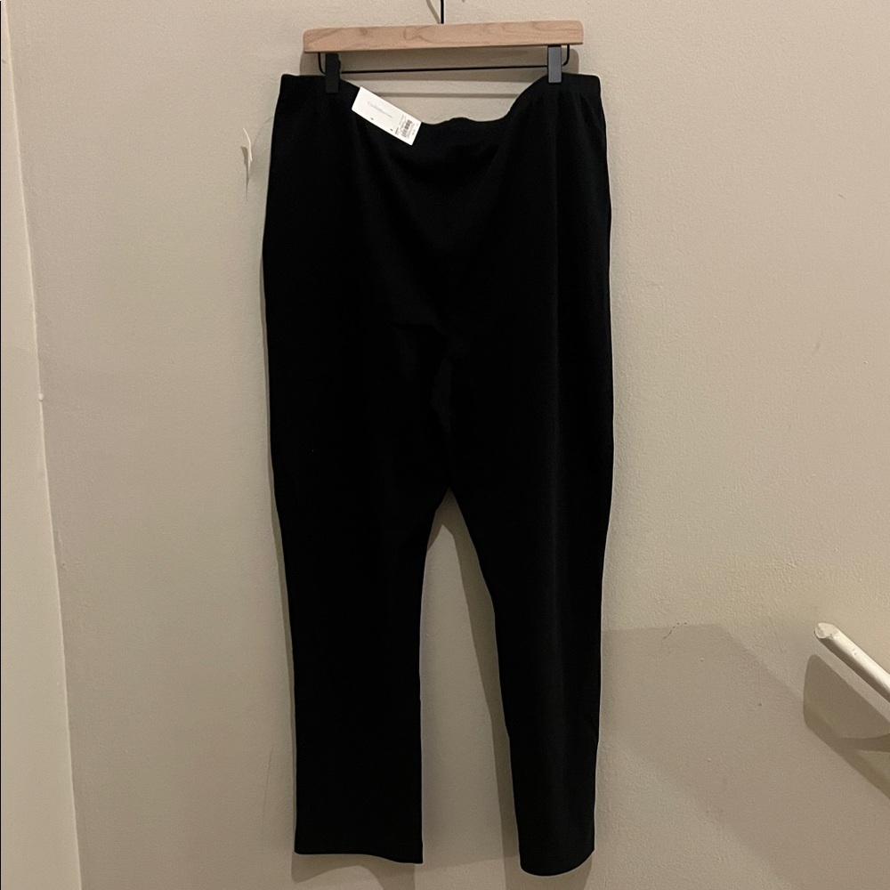 Croft & Barrow Black Stretch Cotton Pull-On Straight Leg Pants Pockets XL Short - Picture 12 of 12
